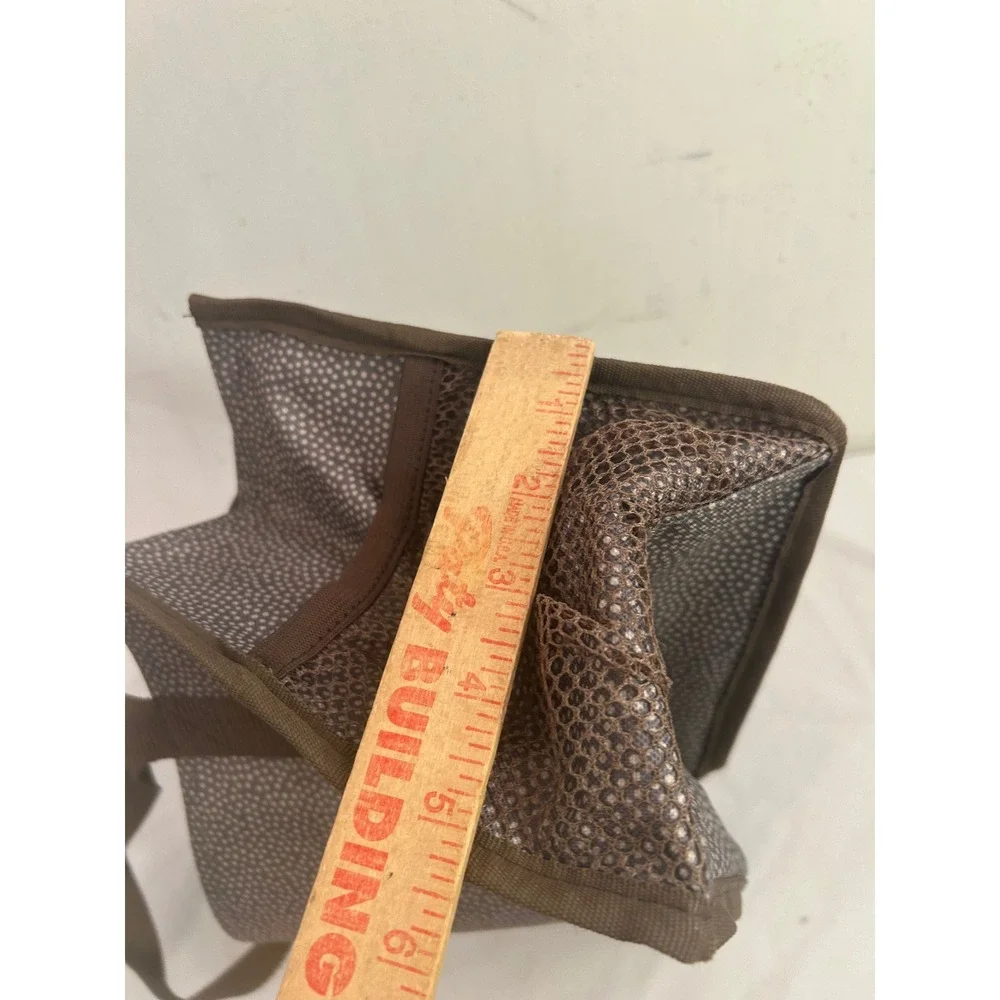 Thirty-One Utility Tote Bag Small Brown Polka Dot Multi-Pocket Organizer Women